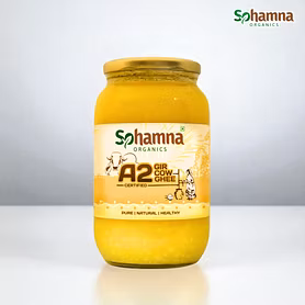 Sohamna Organics Premium A2 Gir Cow Cultured Desi Ghee 1KG | Natural Ghee | Vedic Bilona Method