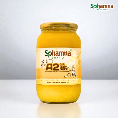sohamna organics premium a2 gir cow cultured desi ghee 1kg | natural ghee | vedic bilona method