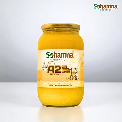 Sohamna Organics Premium A2 Gir Cow Cultured Desi Ghee 1KG | Natural Ghee | Vedic Bilona Method-12764997