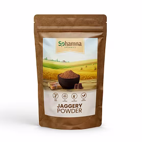 Sohamna Organics Jaggery Powder 500gms | Unrefined Cane Sugar Powder | Raw | Natural Sweetener for Energy & Digestion