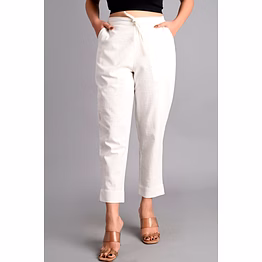 cotton ladies plain dye trousers