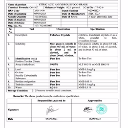 citric acid monohydrate food grade (premium quality)