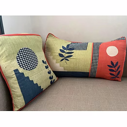 upcycled patchwork cushion set – set of 2