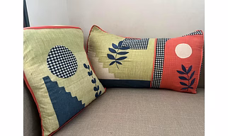 Upcycled Patchwork Cushion Set – Set of 2