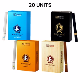 royal swag ayurvedic & herbal cigarette, clove,mint,regular & frutta flavour - (20 sticks)