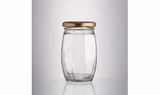 Glass Octagonal Jar