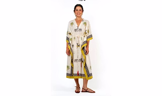 Cotton mughal hand block print caftan