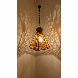 “zeya prism” – geometric hanging bamboo lamp