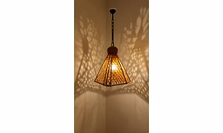 “Zeya Prism” – Geometric Hanging Bamboo Lamp