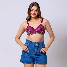 floral fun lightly padded non-wired full cup bra