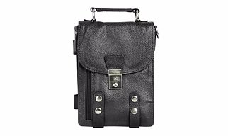 LEATHER MULIPURPOSE TRAVEL SLING BAG-BLACK