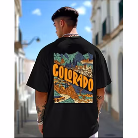 Five Sleeve Trendy Back Print Tee