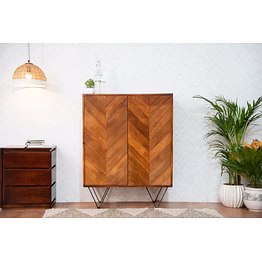 solid mango wooden bar cabinet