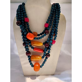 wood &resin beads necklace nk 13965a