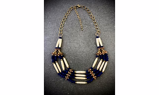 BONE BEADS &METAL CHAIN NECKLACE NK8875