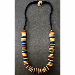nk9426 bone beads & thread dori necklace