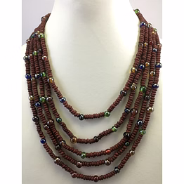 nk10843 bone beads& glass beads necklace