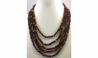 NK10843 BONE BEADS& GLASS BEADS NECKLACE