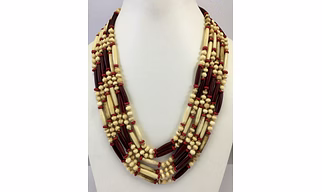 NK10857 BONE BEADS NECKLACE