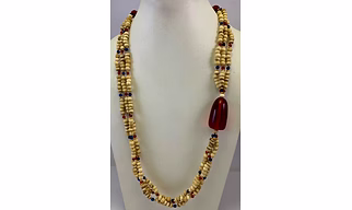NK 11246 BONE & RESIN BEADS NECKLACE