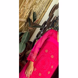 bandhni chiffon set rani