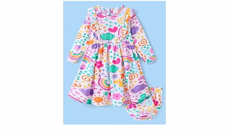 Rainbow Bloomer Dress for new born