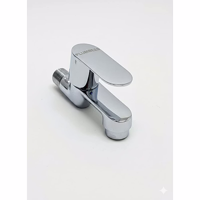 plumbees nano bib cock wall-mount chrome finish