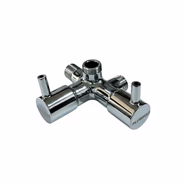 plumbees 2 way angle cock chrome finish