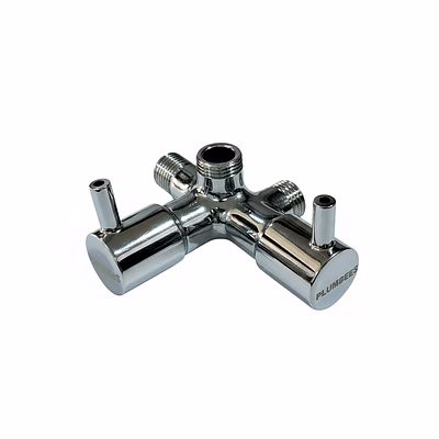 plumbees 2 way angle cock chrome finish