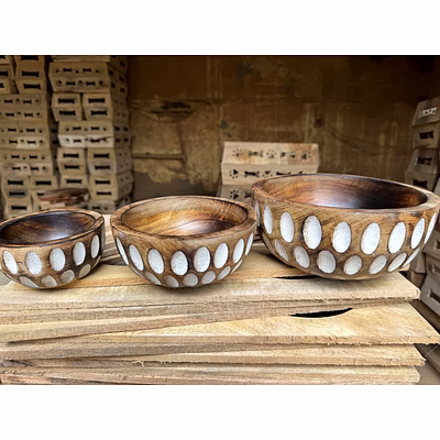wooden bowl set