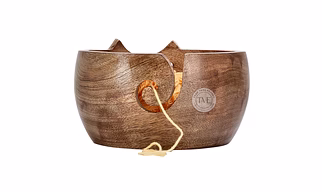 Wooden Yarn Bowl - Cat Shape