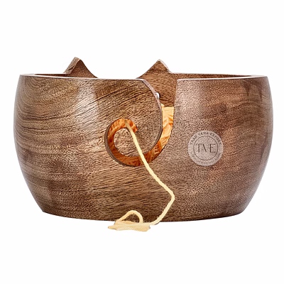 wooden yarn bowl - cat shape