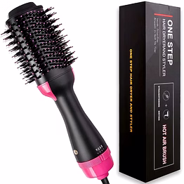 zenobeam 3-in-1 ionic hot air brush – hair dryer, straightener & volumizer in one | frizz-free, fast blow-dry styling tool