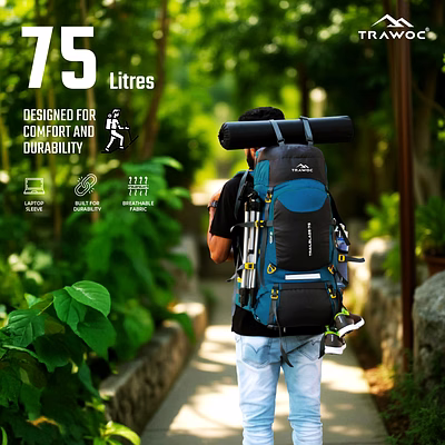 trawoc trailblaze 75l travel backpack camping hiking trekking bag