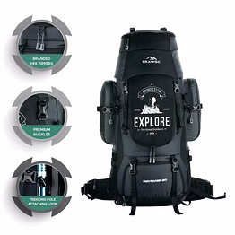 trawoc wayfarer 80l camping hiking travel bag for men & women backpack