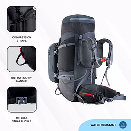 trawoc globetrotter 80l internal frame backpack detachable daypack travel
