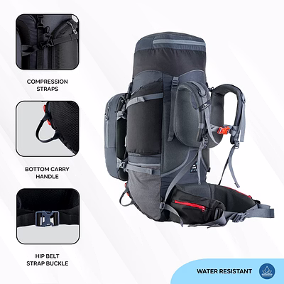 trawoc globetrotter 80l internal frame backpack detachable daypack travel