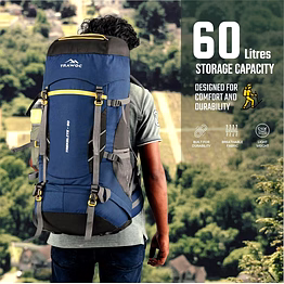 trawoc trekelite 60l travel backpack with shoe compartment unisex trekking