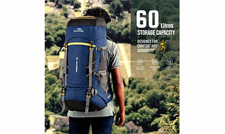 TREKELITE 60L Travel Backpack with Shoe Compartment   Unisex Trekking