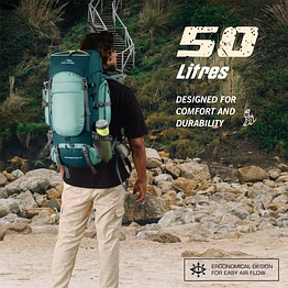 trawoc wildquest 50l travel backpack with shoe compartment unisex trekking