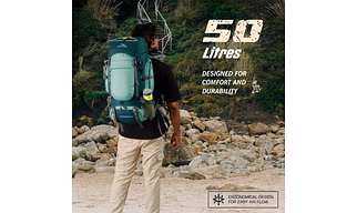 WILDQUEST 50L Travel Backpack with Shoe Compartment   Unisex Trekking
