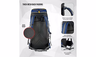 FLYSPECK 65L Backpack for Trekking  Camping with Shoe Compartment