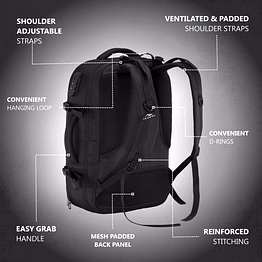 trawoc tpb01 unisex bag with number lock, expandable storage & usb charging port