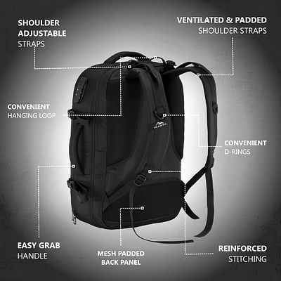 trawoc tpb01 unisex bag with number lock, expandable storage & usb charging port