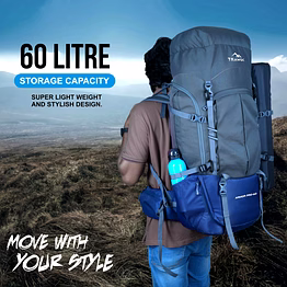 trawoc armor pro 60l internal fiber travel backpack for hiking trekking bag