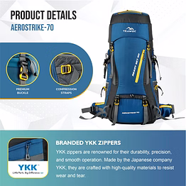 trawoc aerostrike 70l travel backpack for hiking trekking bag men&women