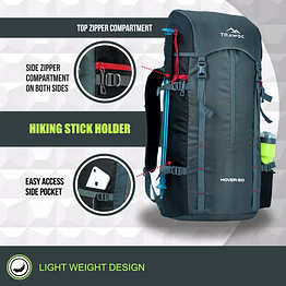 trawoc hover 50l travel backpack for men & women trekking hiking bag