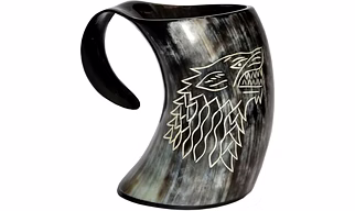 Carved Viking Drinking Horn Mug