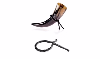 Viking Drinking Horns with iron stand