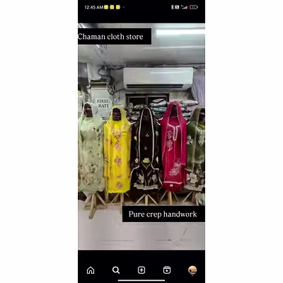pure crape hand work ladies suit
